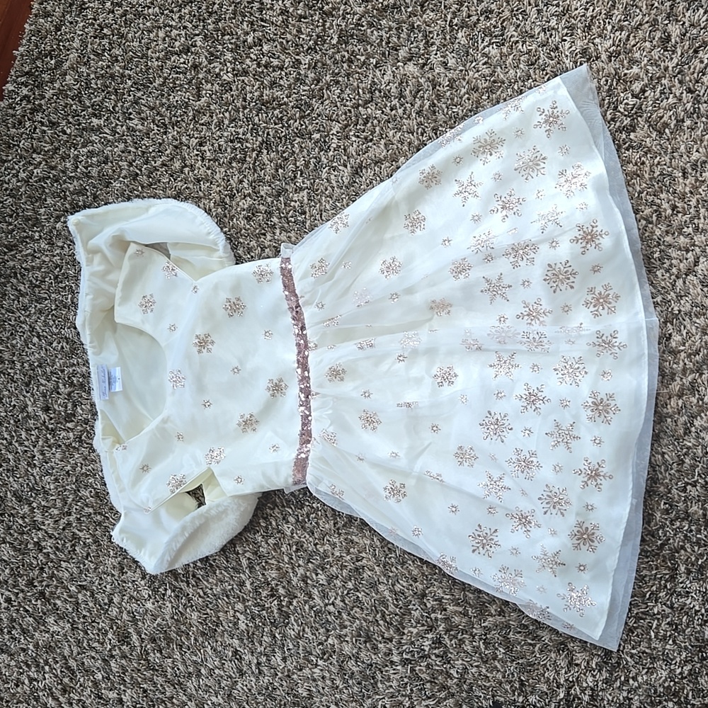 Girls Holiday Dress Size 8: Cream and Rose Gold NWT